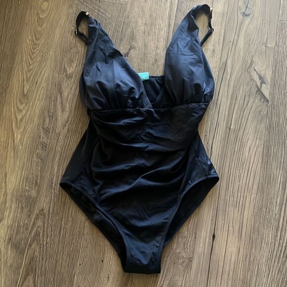 Melissa Odabash Panarea Plunge Ruched One Piece Swimsuit - Picture 4 of 6